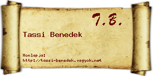 Tassi Benedek névjegykártya