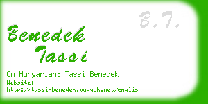 benedek tassi business card